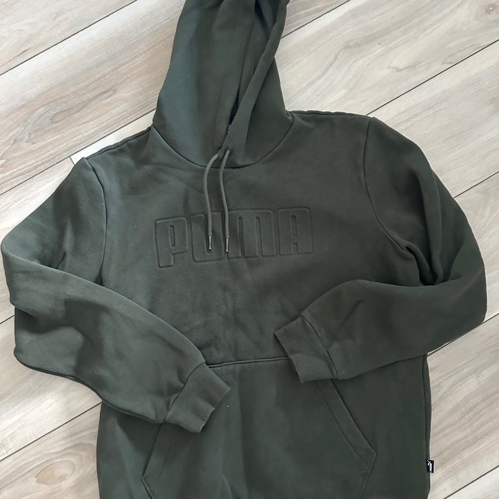 Army Green Comfy Puma Sweatshirt Hoodie